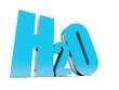 H2O aqua formula - 3D blue letters