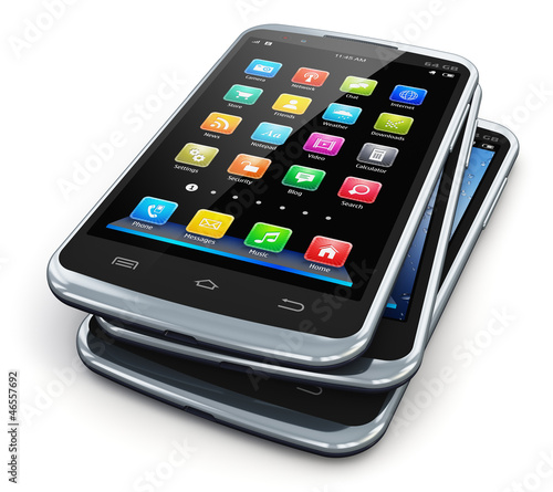 Illustration: Modern touchscreen smartphones Modern touchscreen smartphones