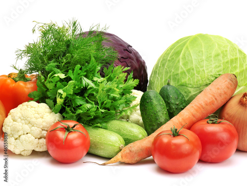 Photo: vegetables isolated on white background vegetables isolated on white background
