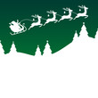 Xmas Card Christmas Sleigh Silent Night Green