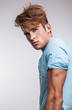 Elegant young handsome man. Studio fashion portrait.