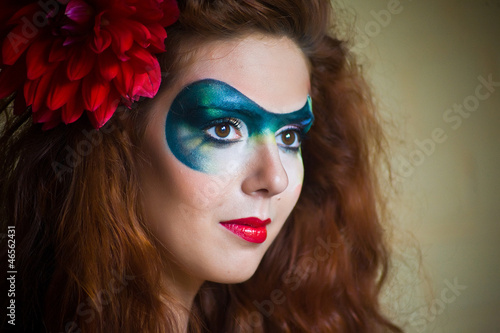 Photo: face-art portrait of a beautiful woman face-art portrait of a beautiful woman