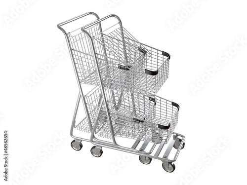 Illustration: Nested shopping carts. 3D isolated Nested shopping carts. 3D isolated