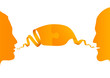 conversation between two people, vector illustration