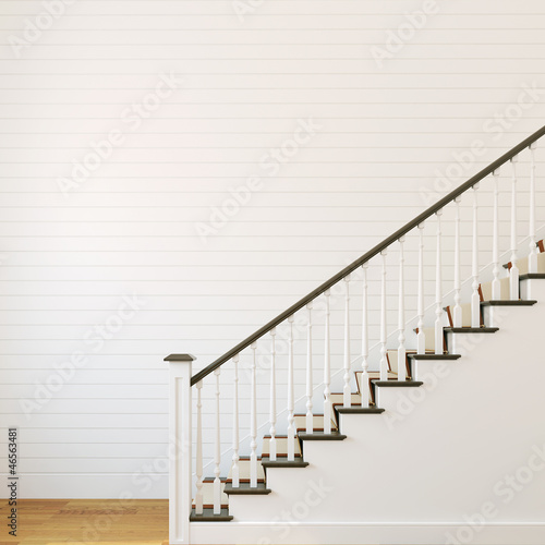 Illustration: White stairway. White stairway.