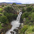 Eagle falls in the winter at the Golan Heights (Israel)
