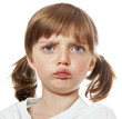 portrait of an angry little girl