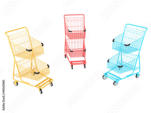 Illustration: Shopping cart. 3D isolated Shopping cart. 3D isolated