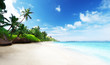 beach in sunset time on Mahe island in Seychelles
