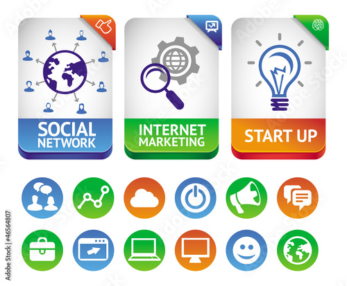 Vector: Vector internet marketing labels Vector internet marketing labels