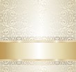 white and gold wedding vintage ivitation