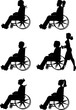 men and women in wheelchairs in silhouette