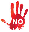 activisme : main rouge - NO