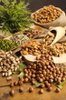 pistachios,almonds,walnuts and hazelnuts stillife