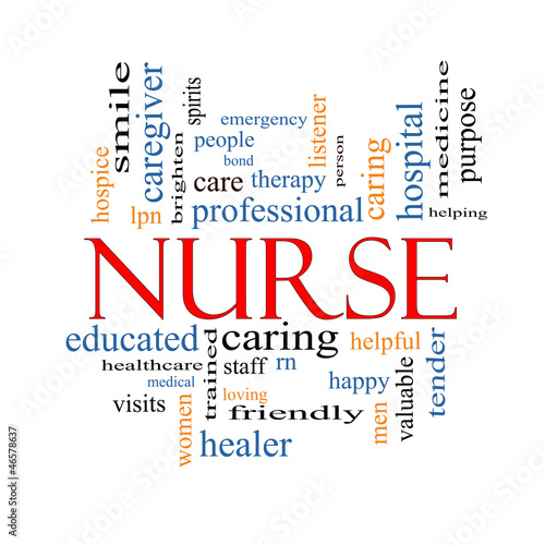 Illustration: Nurse Word Cloud Concept Nurse Word Cloud Concept