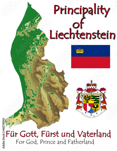 Vector: Liechtenstein Europe national emblem map symbol motto Liechtenstein Europe national emblem map symbol motto