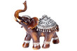 Plastic gray elephant figurine isolated on white