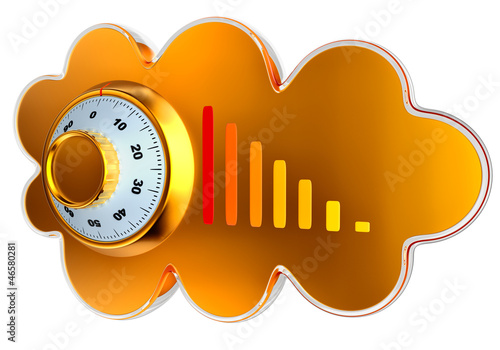 Illustration: Cloud computing and storage security concept Cloud computing and storage security concept