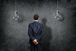 Businessman making a choice