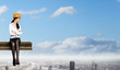Businesswoman and cityscape