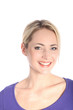 Portrait of Smiling Blonde Woman on White