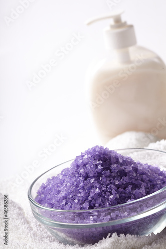 Photo: bath salt with towel bath salt with towel