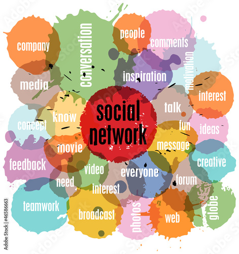 Vector: social network concept, vector illustration, with splashes social network concept, vector illustration, with splashes