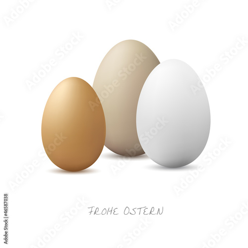 Vector: Three Eggs with white background - Frohe Ostern Three Eggs with white background - Frohe Ostern