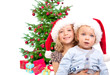 kinder warten auf den weihnachtsmann