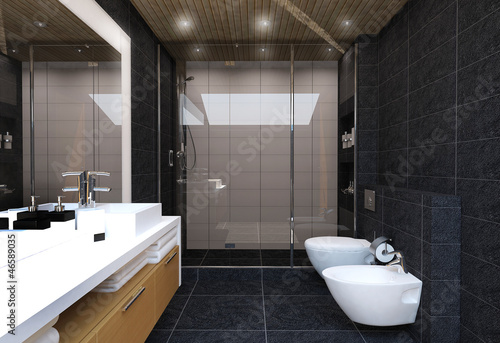 Illustration: Bathroom interior Bathroom interior