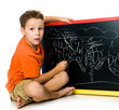 schoolboy with a board