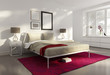 Elegant white red luxury bedroom, fresh design style
