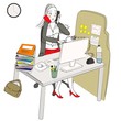 femme moderne débordée au travail