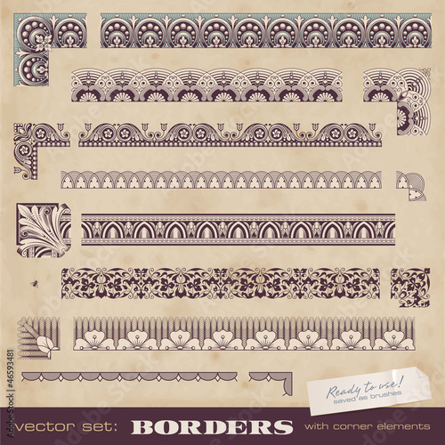 Vector: set of borders/frames for certificates or similar documents set of borders/frames for certificates or similar documents