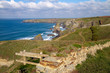 Carnewas and Bedruthan Steps Cornwall England UK