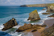 Carnewas and Bedruthan Steps North Cornwall England UK