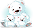 Polar Bear mom and two baby