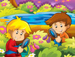 Kids happy in the park - illustration for the children