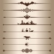 Decorative lines dividers. Vector illustration.