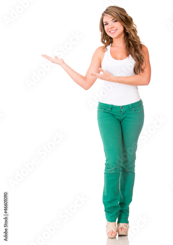 Photo: Woman presenting something Woman presenting something