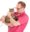 Person at veterinary physician