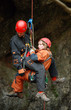 Caver works in the cave.