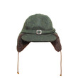 Fur hat, winter warm cap isolated on white.