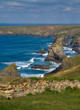 Cornish coast at Carnewas and Bedruthan Steps England