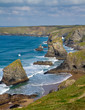 Carnewas and Bedruthan Steps Cornwall England UK