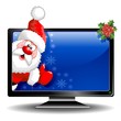 Santa Cartoon on Monitor Computer-TV-Babbo Natale in Schermo