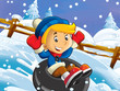 The winter fun kids - illustration for the children