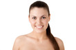 Portrait of a beautiful smiling girl with a clean makeup