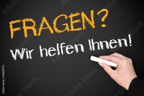 Illustration: Fragen ? Wir helfen Ihnen ! Fragen ? Wir helfen Ihnen !