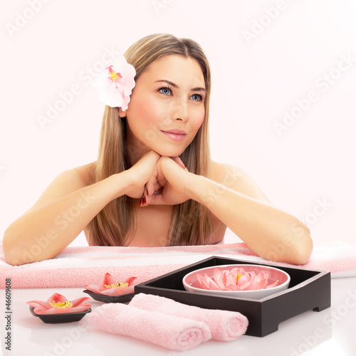 Photo: Cute girl in spa salon Cute girl in spa salon